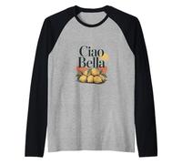 Ciao Bella Italia Limón Arte Vintage Camiseta Manga Raglan