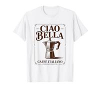 Ciao Bella Moka Italiana Arte Vintage Café Camiseta