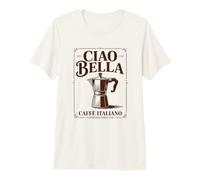 Ciao Bella Moka Italiana Arte Vintage Café Camiseta Premium
