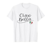 Ciao Bella - Recuerdo con diseño de corazón con bandera italiana Camiseta