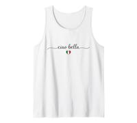 Ciao Bella - Recuerdo de Italia con diseño de corazón con Bandera Italiana Camiseta sin Mangas