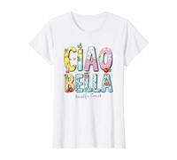 Ciao Bella - Recuerdo Italiano de Viaje de Verano en la Costa de Amalfi Camiseta gráfica económica, Mujer, Blanco, XL