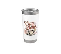 Ciao Bella Roma Arte del café vintage italiano Vaso térmico de acero inoxidable de doble pared
