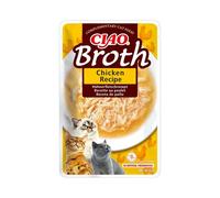 CIAO Broth (40 gr) - Caldo Complementario para Gatos Sin Cereales Sin Conservantes y Sin Colorantes (Pollo, Pollo y Atún, Pollo con Salmón, Pollo con Vieira)