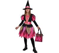 Ciao- Bruja Brujita Fashion Witch Girl disfraz niña (Talla 5-7 años) con sombrero y bolsa