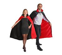 Ciao Capa reversible vampiro con cuello (Talla única adulto), rojo/negro