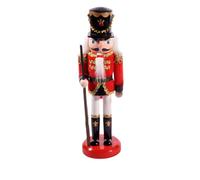 Ciao Christmas Nutcracker Toy Soldier Halberdier (24cm) Wooden Decoration with Fabric, Red/Black, Wood, 24 cm