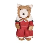 Ciao Christmas Teddy Bear Female (25cm) Puppet Decoration in Natural Material and Fabric, Red, Polystyrene, 25 cm