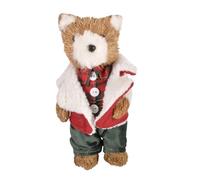 Ciao Christmas Teddy Bear Male (25cm) Puppet Decoration in Natural Material and Fabric, Red, Polystyrene, 25 cm