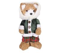 Ciao Christmas Teddy Bear Male (30cm) Puppet Decoration in Natural Material and Fabric, Green, Polystyrene, 30 cm