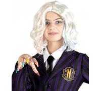 Ciao- Enid Sinclair Kit de Disfraz (Peluca y Uñas Multicolor) Chica-Lobo Amiga Miércoles Addams Original Wednesday