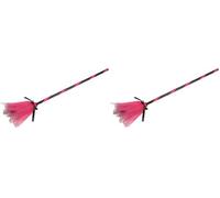 Ciao- Escoba de Bruja para Disfraz (85cm, Desmontable) con Tulle Bicolore, Rosa/Negro (Paquete de 2)