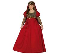 Ciao-Giulietta Dama Medieval disfraz niña (Talla 7-9 años) Julieta, liso, color rojo, (Fiori Paolo 61225.L)