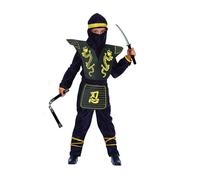 Ciao Gold Ninja Fighter disfraz niño (Talla 10-12 años) con kit de armas falsas
