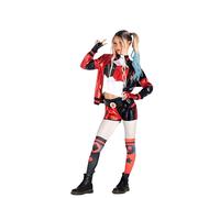 Ciao-Harley Quinn disfraz niña original DC Comics (Talla 8-10 años), color rojo, negro, (11751.8-10)