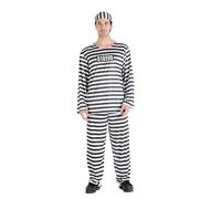Ciao Hombre Carcerato Costume Adulto,(Taglia Unica 52-54) Disfraces Not Applicable, Bianco,Nero, Taglia Unica