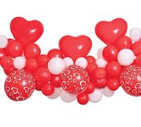 Ciao - Kit de guirnalda de globos DIY Love (66 globos de látex, 300 cm), rojo/blanco
