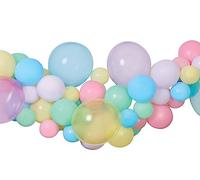Ciao - Kit de guirnalda de globos DIY Macaron (65 globos de látex, 300 cm), multicolor pastel