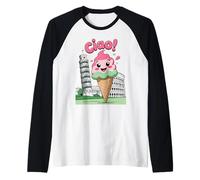 ¡Ciao! Lindo Italiano Gelati Coliseo Roma Niños Niños o Niñas Camiseta Manga Raglan