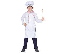 Ciao- Little Chef cocinera Disfraz niño niña, liso, Color white, 5-7 years (61230.M)