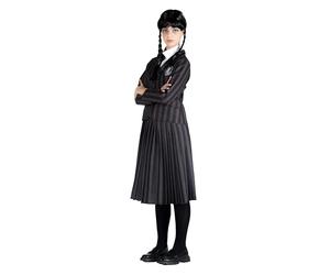 Ciao- Miércoles Addams Uniforme Escolar Nevermore Academy Disfraz niña Original Wednesday (Talla XS) con Peluca