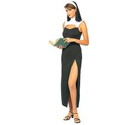 Ciao- Monja Sexy Disfraz Chica Mujer Adulta Disguise, liso, Color black, white, One Size (62043)