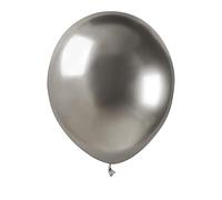 Ciao - Paquete 100 globos metalizados en latex natural Premium Quality A50 (Ø 13cm / 5"), plata metalizado