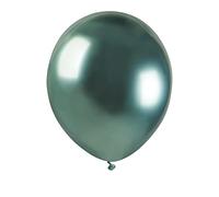 Ciao - Paquete 100 globos metalizados en latex natural Premium Quality A50 (Ø 13cm / 5"), verde metalizado