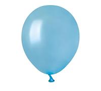 Ciao - Paquete 100 globos nacarados en latex natural Premium Quality A50 (Ø 13cm / 5"), azul claro nacarado