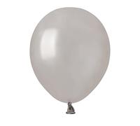 Ciao - Paquete 100 globos nacarados en latex natural Premium Quality A50 (Ø 13cm / 5"), plata nacarado