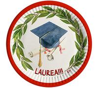 Ciao - Platos de papel compostables Laurea (Ø18 cm), 8 unidades 16-21 cm, multicolor, 34787