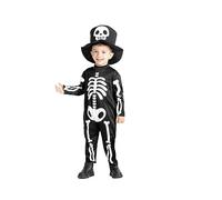 Ciao- Skeleton Esqueleto disfraz mono unisex baby (Talla 1-2 años) con sombrero