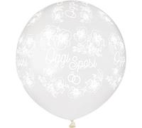 Ciao - Sobre 25 globos de boda "Hoy Sposi" Crystal de látex natural Premium Quality G150 (Ø 48cm / 19"), transparentes