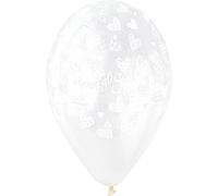 Ciao - Sobre 25 globos de boda "Viva gli Sposi" Crystal de látex natural Premium Quality G120 (Ø 33 cm/13 pulgadas), transparente
