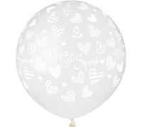 Ciao - Sobre 25 globos de boda "Viva gli Sposi" Crystal de látex natural Premium Quality G150 (Ø 48cm / 19"), transparentes