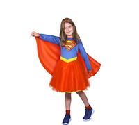 Supergirl Fashion disfraz niña original DC Comics (Talla 5-7 años) con falda de tul
