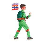 Ciao- Tartaruga Ninja Turtles costume travestimento bambino originale TMNT Teenage Mutant Ninja Turtles (Taglia 7-9 anni) con guscio imbottito e mascherina intercambiabile
