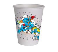 Ciao - Vasos de papel compostables Puffi (200 ml), 8 unidades, azul claro, blanco, 24062