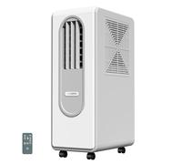 Ciarra Aire Acondicionador Portátil 3 en 1 con Refrigerante Ecológico R290 - Enfriamiento/Ventilación/Deshumidificación Solo 38 dB Control Remoto, Temporizador Sin Instalación CBPAC59-W