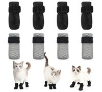 CIATBYYJ 8 unidades de zapatos ajustables de malla para gatos, calcetines antiarañazos, protección contra patas de gato, zapatos para gatos, protección de garras de gato, botas de gato para bañarse