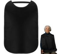 CIATBYYJ Babero elástico para adultos, baberos impermeables de doble capa para mujeres y hombres, babero lavable con recogedor de migas para adultos, baberos reutilizables para adultos mayores, Negro