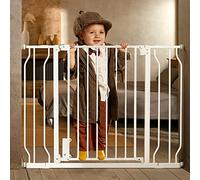 Ciays Puerta de bebé de 29.5 a 41.3 Pulgadas para escaleras, Puertas y casa, Puerta de Seguridad Extra Ancha de 30 Pulgadas de Altura para Mascotas con Alarma Segura, montada a presión, Color Blanco