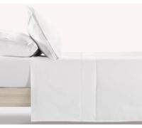 Ciberdescans Sábanas Lisas Blancas de MANTEROL Summer 001. Juego Completo con encimera, Bajera y Funda de Almohada (Cama de 150/160cm)