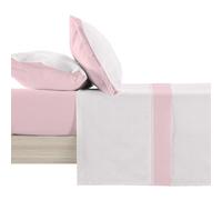 Ciberdescans Sábanas Lisas Rosa de MANTEROL Summer 001. Juego Completo con encimera, Bajera y Funda de Almohada (Cama 105cm)