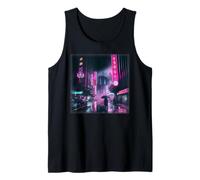 Ciberpunk Ciudad Calle De Tokio A Medianoche Busan Corea Camiseta sin Mangas