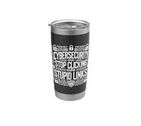 Ciberseguridad Deja de hacer clic en Hacker de TI Vaso térmico de acero inoxidable de doble pared