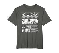 Ciberseguridad Hechos Profesionales Codificación Hacker Camiseta, Hombre Tallas Grandes, Asfalto, 3X Alto
