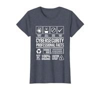 Ciberseguridad Hechos Profesionales Codificación Hacker Camiseta, Mujer, Azul Jaspeado, S
