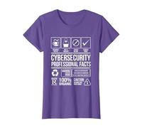 Ciberseguridad Hechos Profesionales Codificación Hacker Camiseta, Mujer, Morado Jaspeado, 3XL