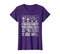 Ciberseguridad Hechos Profesionales Codificación Hacker Camiseta, Mujer, Morado, L